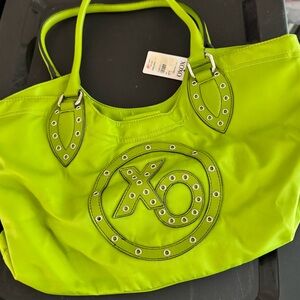 Large XO Lime Green Tote Bag